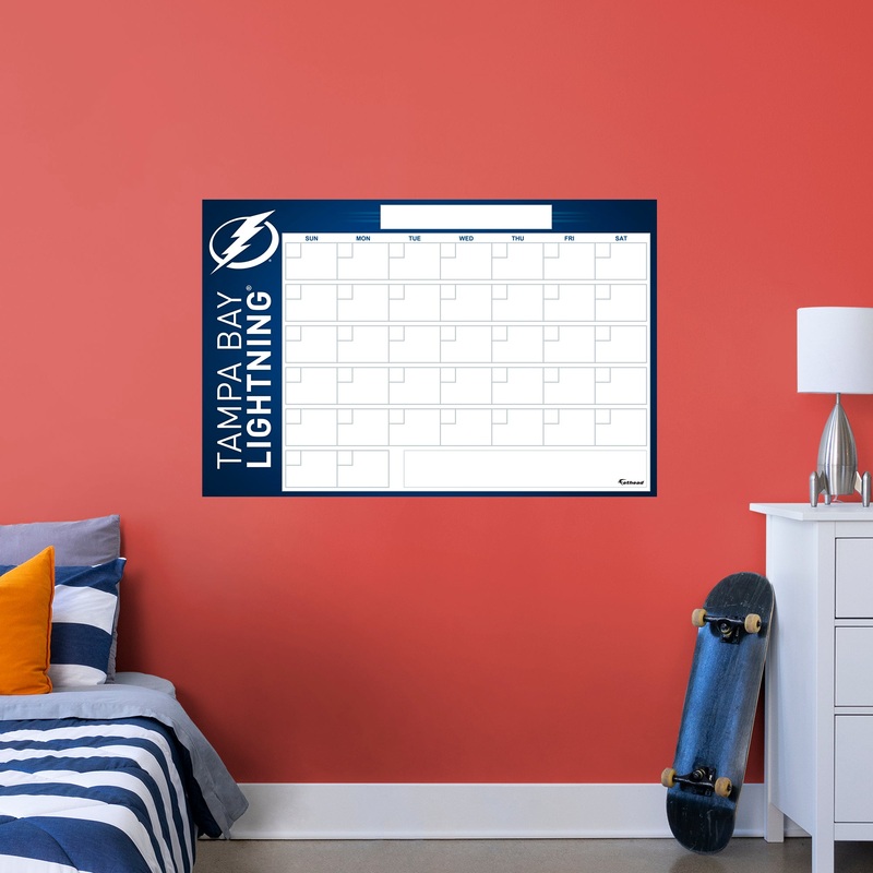 Tampa Bay Lightning – Dry Erase Calendar – Official NHL – Reusable Vinyl Wall Decal