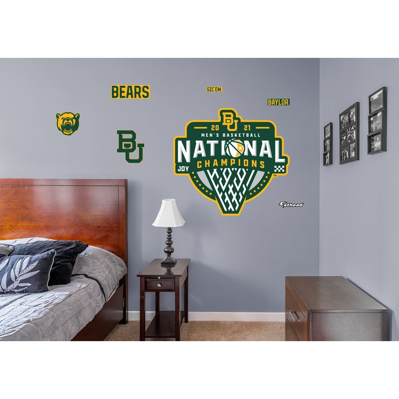 Baylor Bears 2021 Men’s Basketball Champions Logo – RealBig Champions Collection – Official NCAA – Baylor Bears – Reusable Vinyl Wall Decals