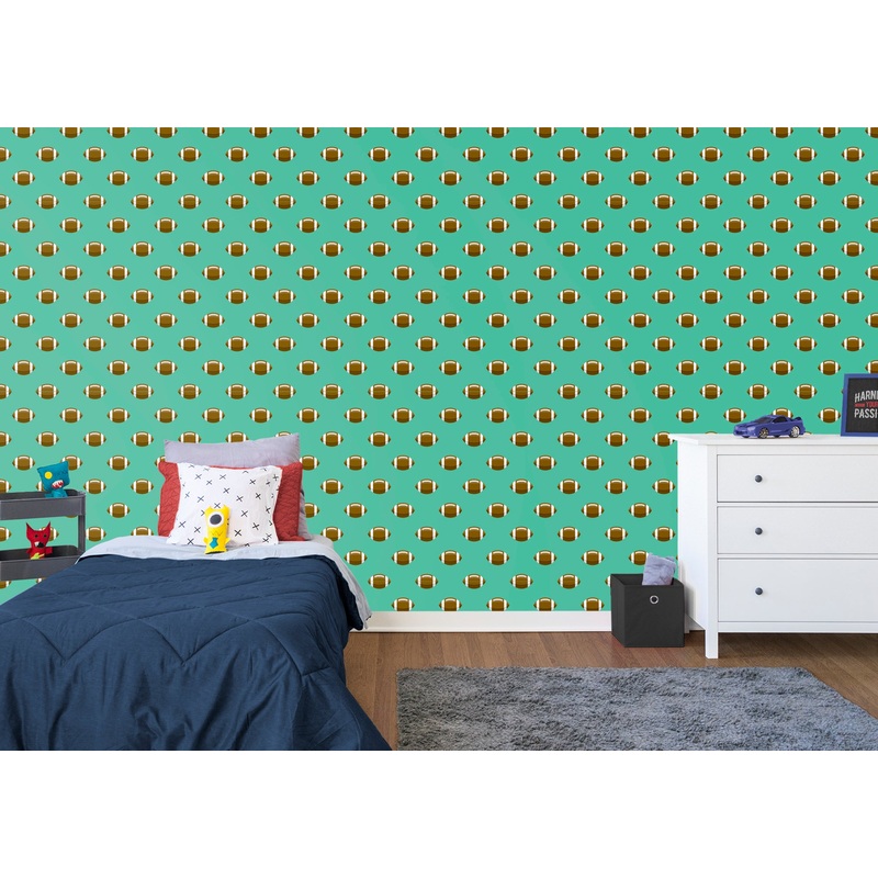 Give Me The Touchdown – Green  – Peel & Stick Wallpaper