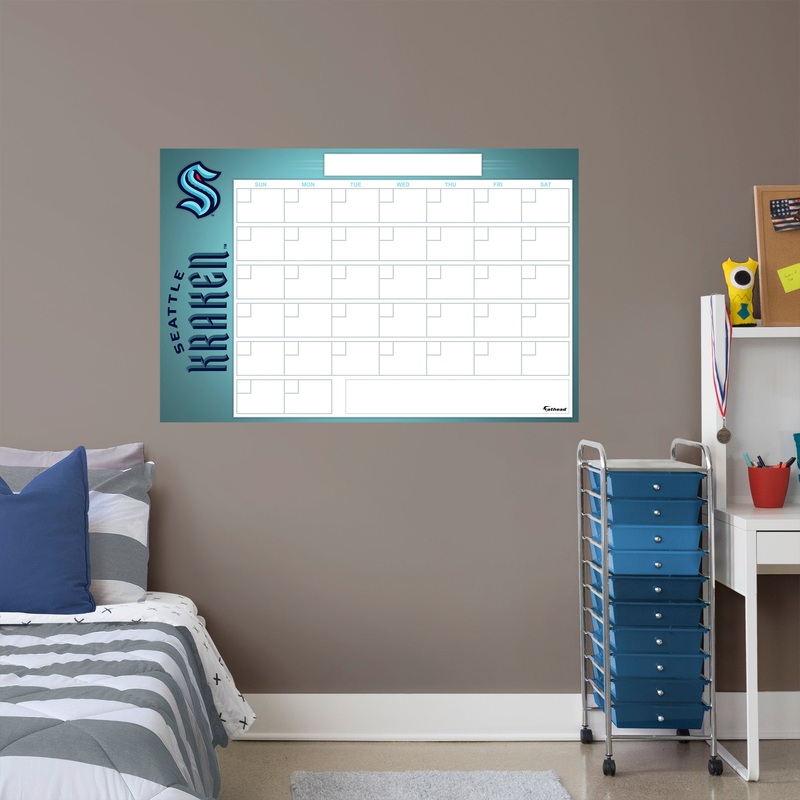 Seattle Kraken – Dry Erase Calendar – Official NHL – Reusable Vinyl Wall Decal