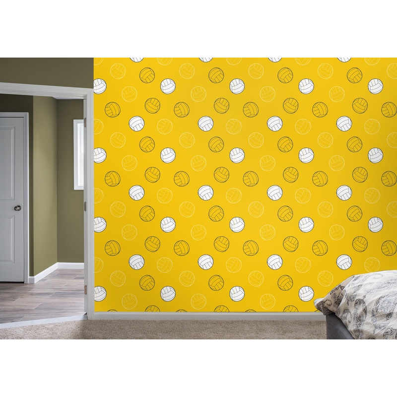 Volley-oop – Yellow  – Peel & Stick Wallpaper