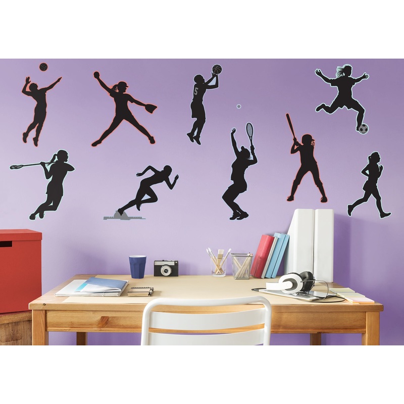 Women in Sports Silhouette Collection  – Removable Wall Decal