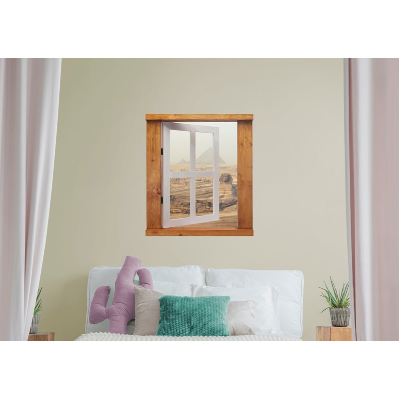 Ancient World:  Fog Over Pyramids Instant Windows        –   Removable Wall   Adhesive Decal