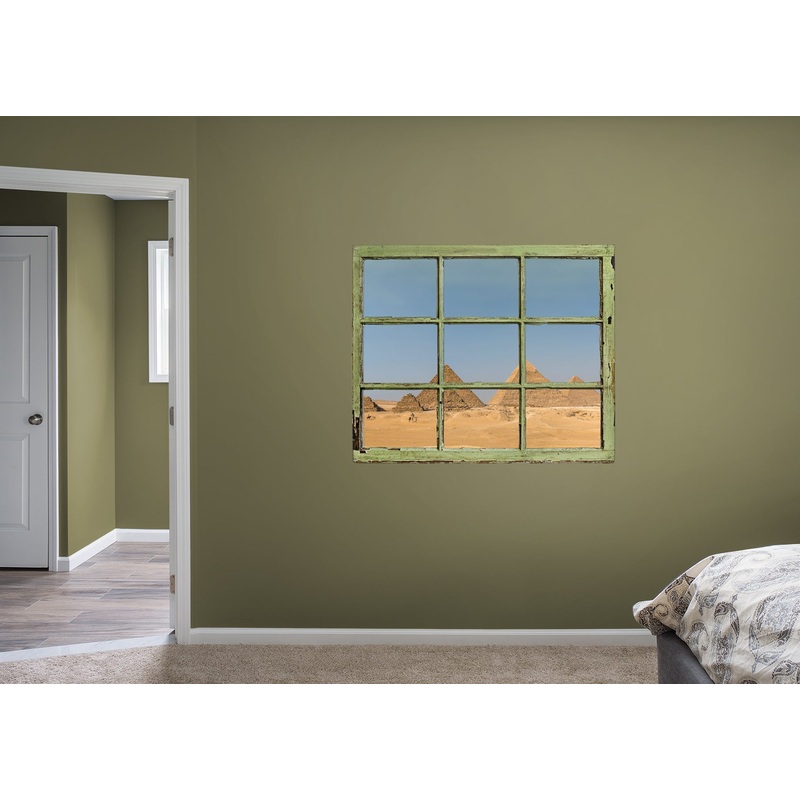 Ancient World: Pyramids Instant Windows        –   Removable Wall   Adhesive Decal
