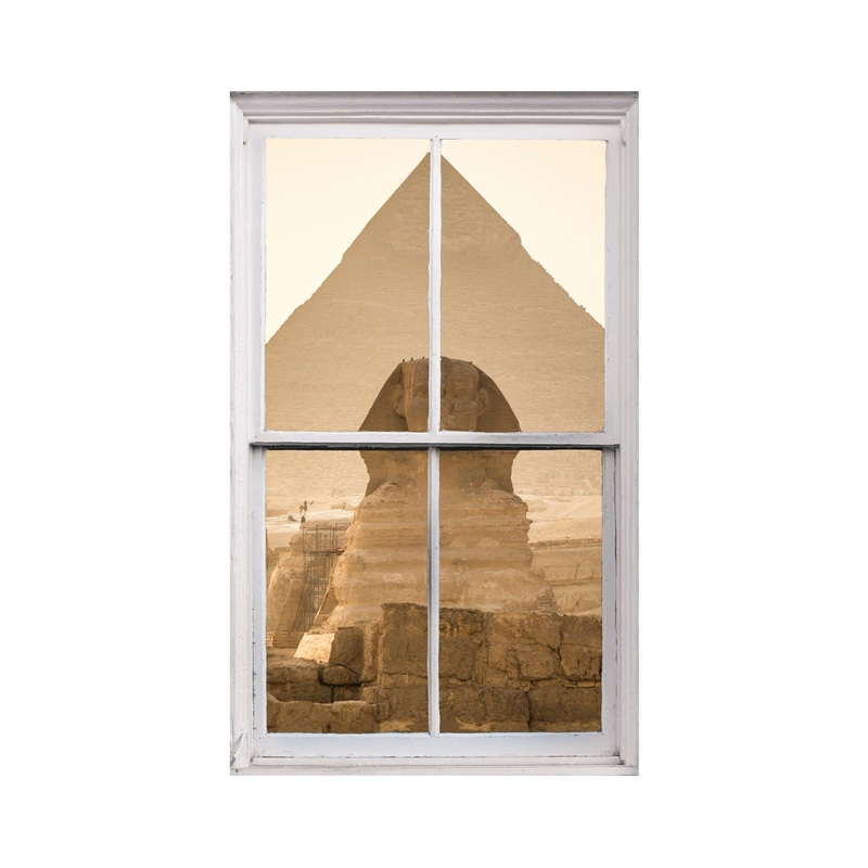 Ancient World: Sphinx Instant Windows        –   Removable Wall   Adhesive Decal