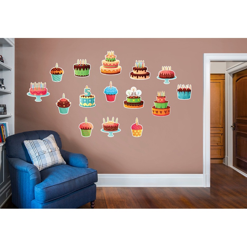 Birthday  Cake Collection            Removable Wall   Adhesive Decal