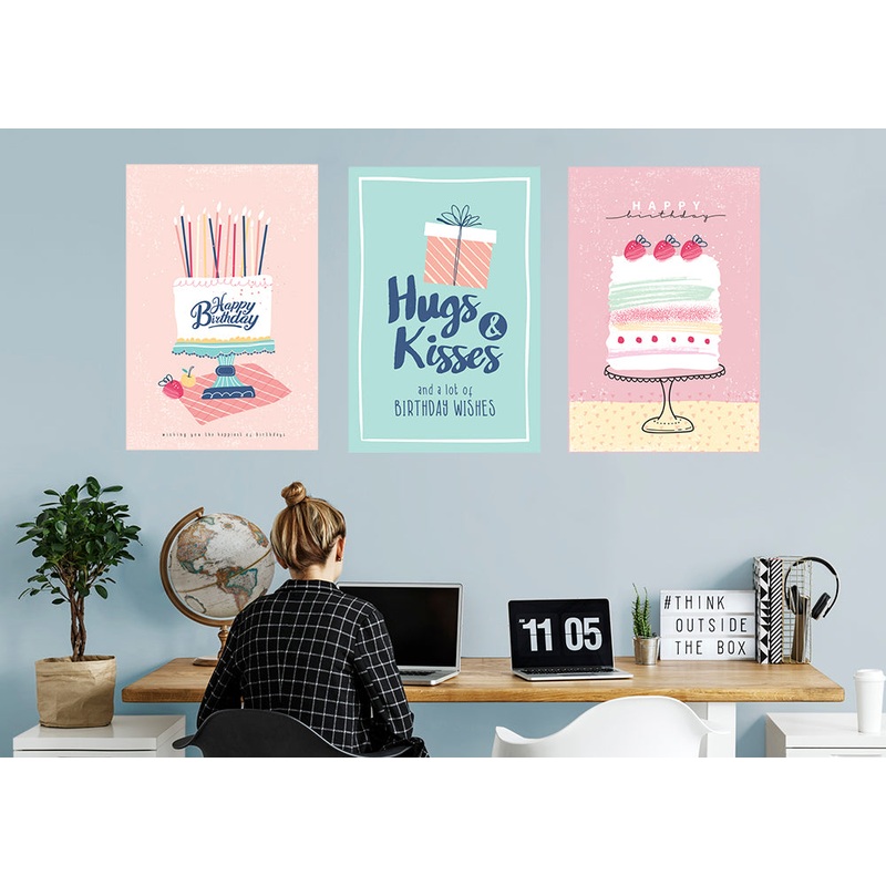 Birthday  Hugs&Kisses Collection            Removable Wall   Adhesive Decal