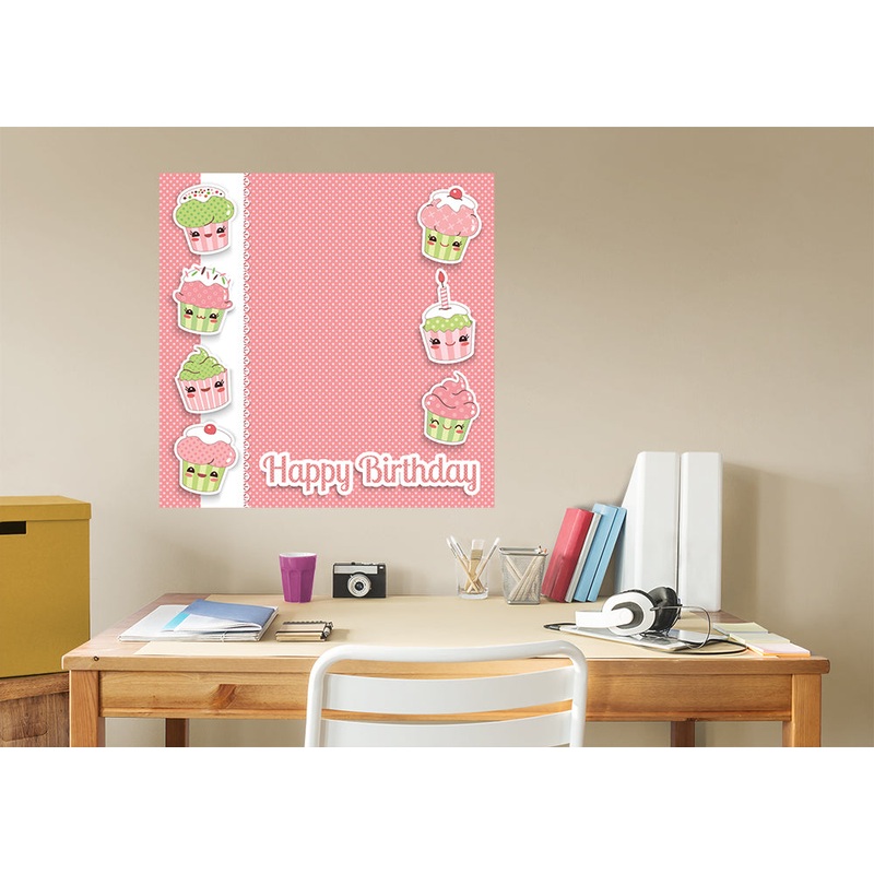 Birthday  Pink Dry Erase            Removable Wall   Adhesive Decal