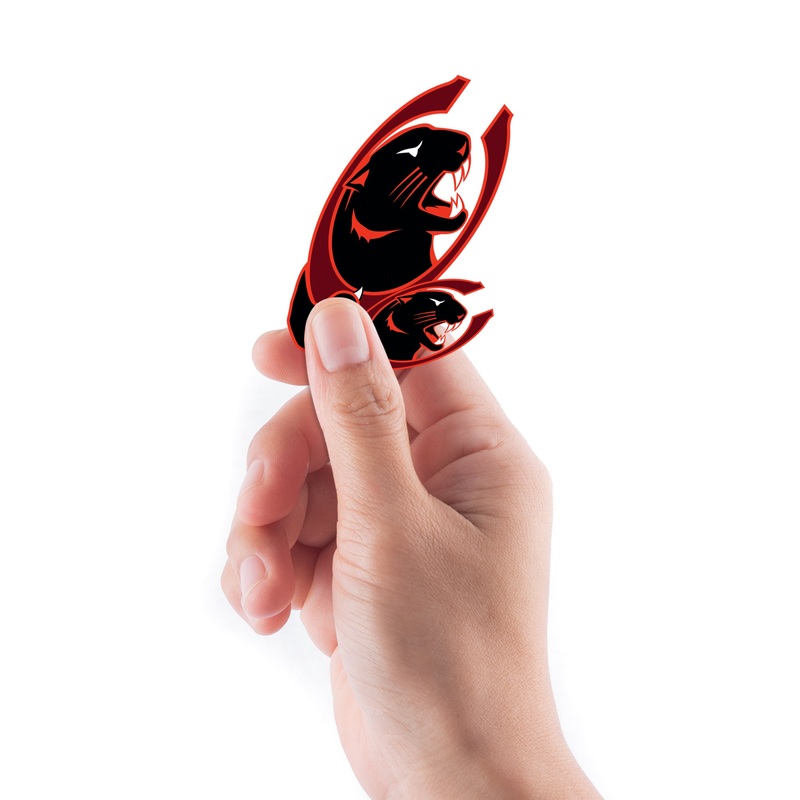 Claflin Panthers – 5 Logo Minis (Mixed Sizes) – Official NCAA – Reusable Vinyl Decals