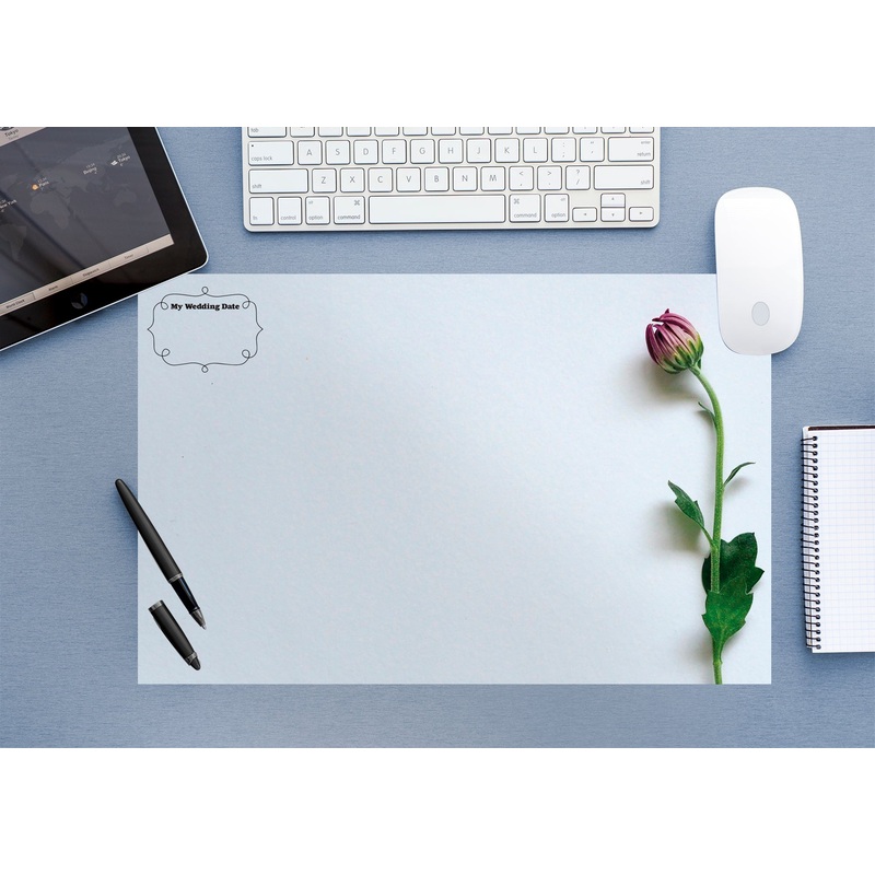 Dry Erase Flower White  –  Removable Wall Decal