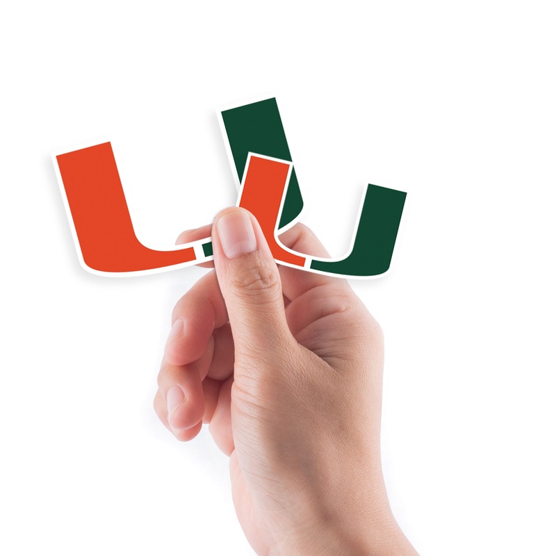 Miami Hurricanes – 5 Logo Minis (Mixed Sizes) – Official NCAA – Reusable Vinyl Decals