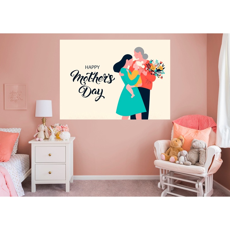 Mother’s Day Three Generations Mural  –  Removable Wall Decal