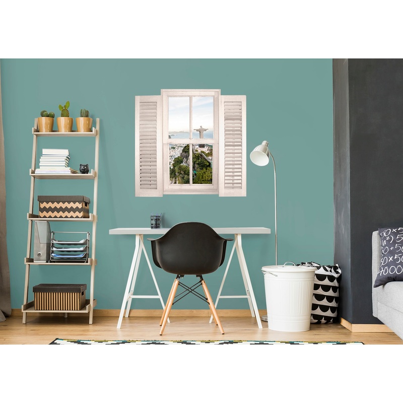 New Wonders: Christ the Redeemer Back Instant Windows        –   Removable Wall   Adhesive Decal