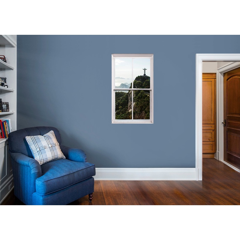 New Wonders: Christ the Redeemer Panoramic View Instant Windows        –   Removable Wall   Adhesive Decal