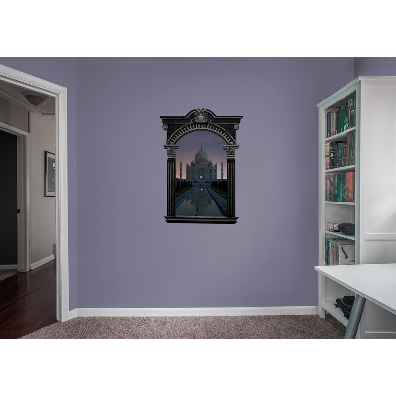 New Wonders: Taj Mahal Night View Instant Windows        –   Removable Wall   Adhesive Decal