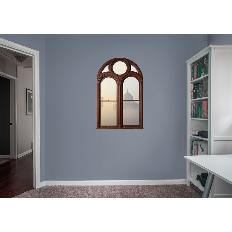 New Wonders: Taj Mahal Pastel Instant Windows        –   Removable Wall   Adhesive Decal