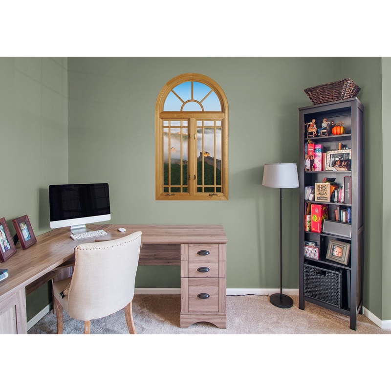 New Wonders: The Great Wall Fog View Instant Windows        –   Removable Wall   Adhesive Decal