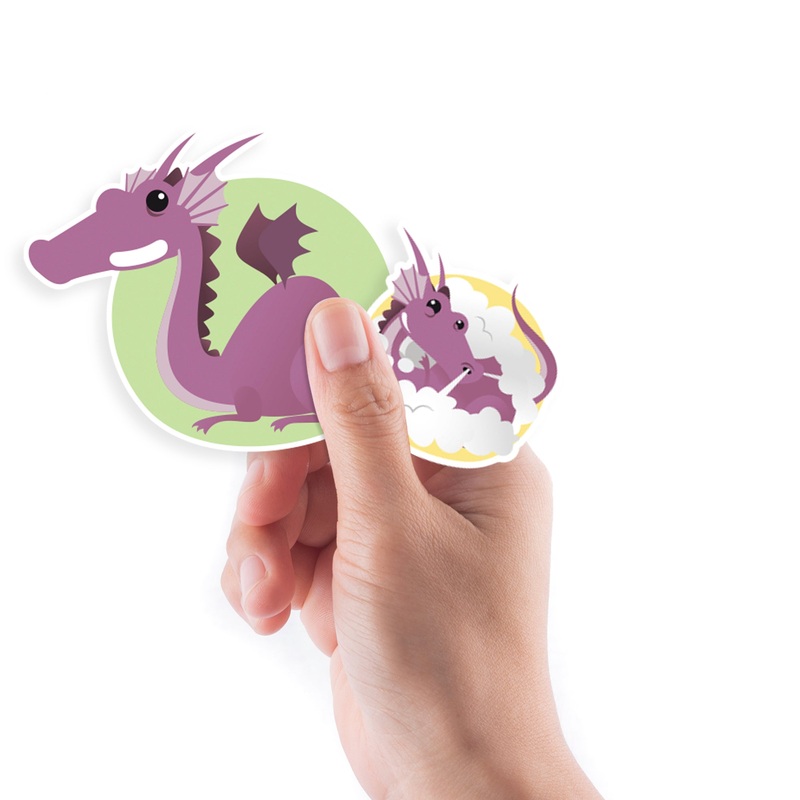 Sheet of 5 -Mythical Creatures: Dragon Minis        –   Removable    Adhesive Decal