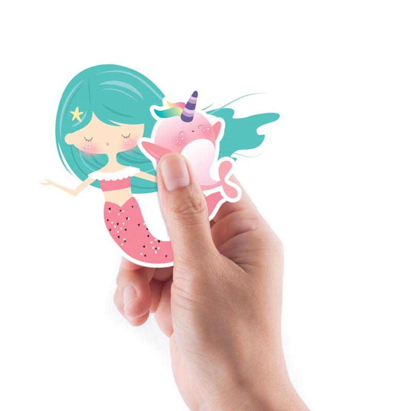 Sheet of 5 -Mythical Creatures: Mermaids Minis        –   Removable    Adhesive Decal