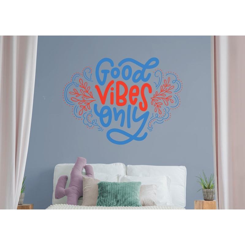 Words and Quotes  Good Vibes Premask            Removable Wall   Adhesive Decal