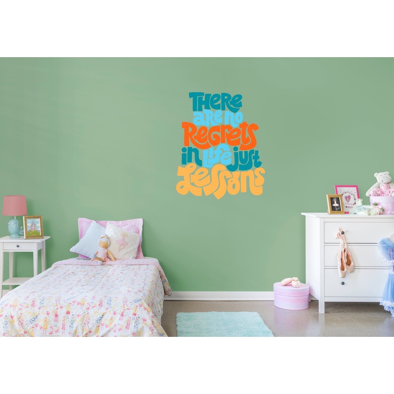 Words and Quotes  No Regrets Premask            Removable Wall   Adhesive Decal