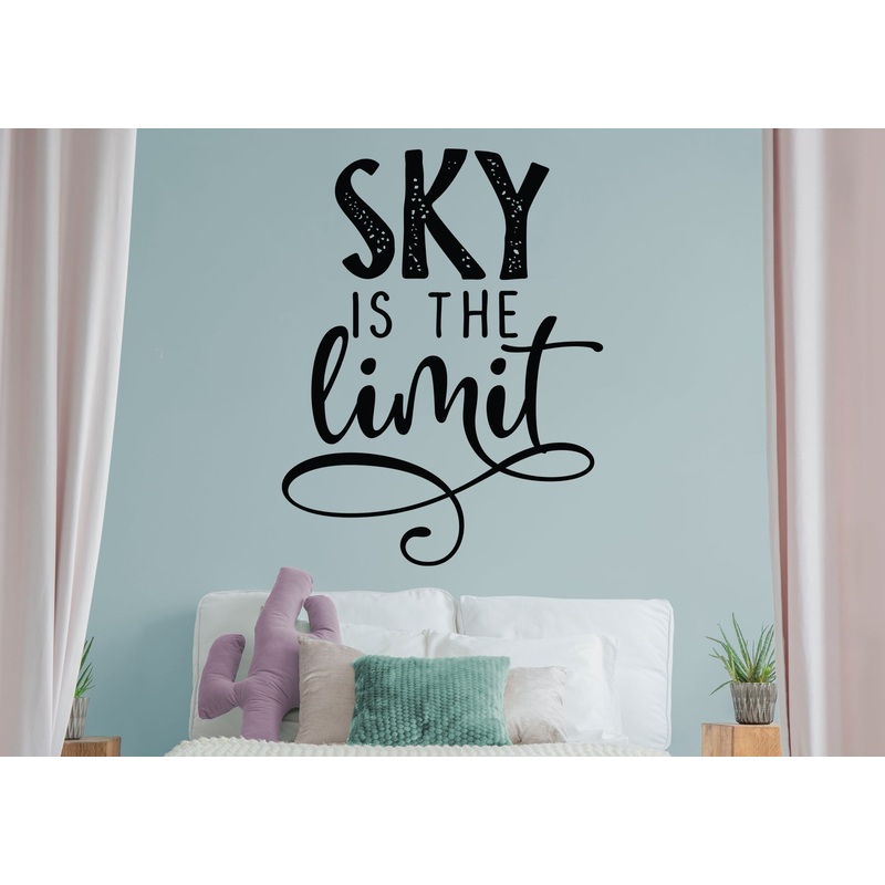 Words and Quotes  Sky is the Limit Premask            Removable Wall   Adhesive Decal