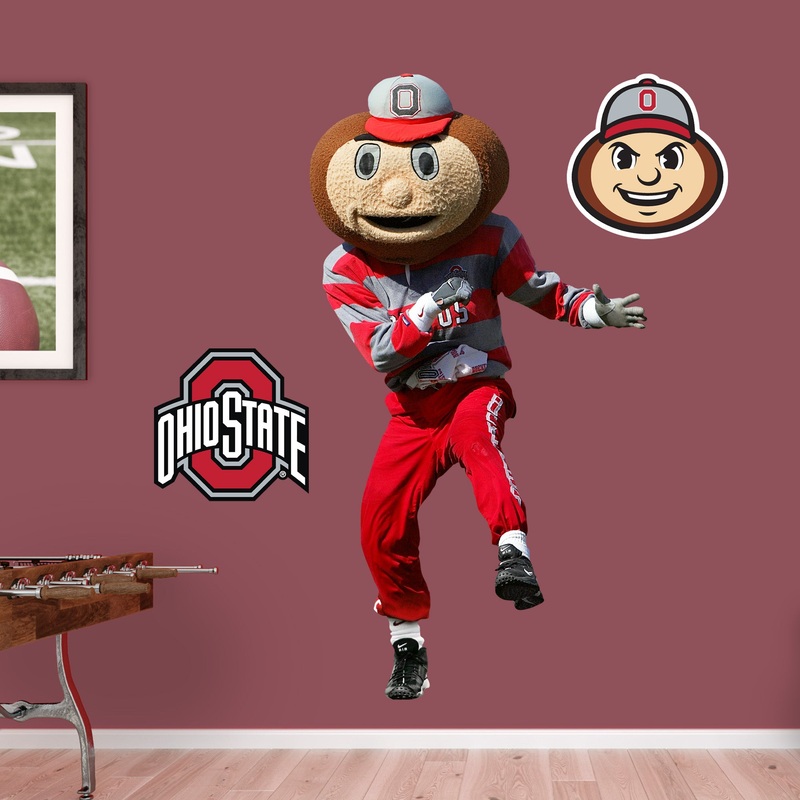 Brutus Mascot – RealBig Collection – Official NCAA – Ohio State Buckeyes – Reusable Vinyl Wall Decals