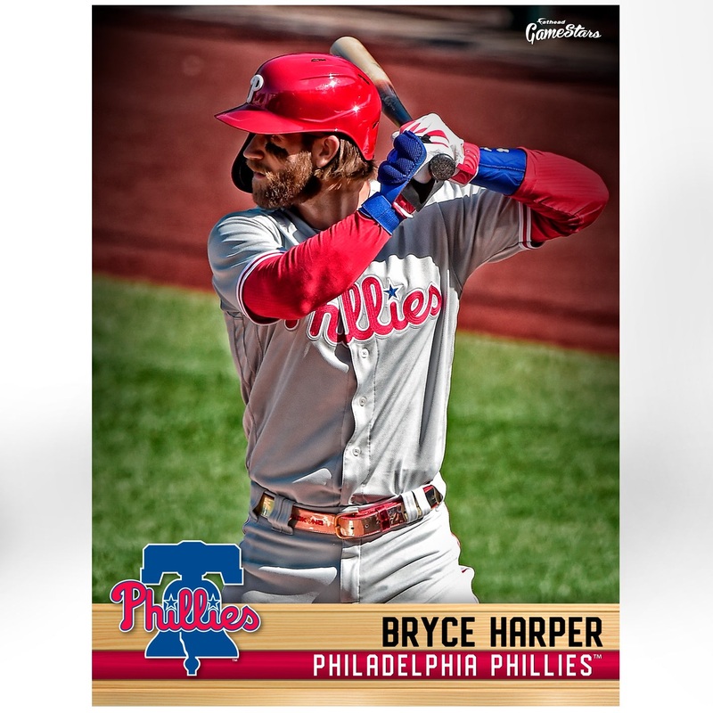Bryce Harper – GameStars Series – Peel & Stick Poster – Official MLB – Philadelphia Phillies – Reusable Vinyl Wall Decal