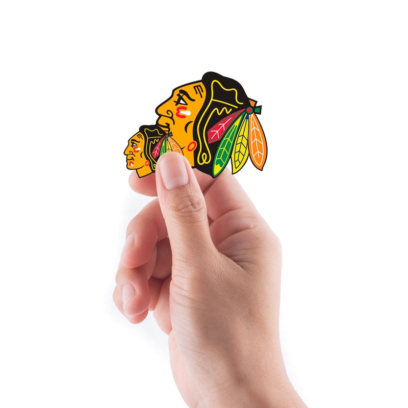Chicago Blackhawks – 5 Logo Minis (Mixed Sizes) – Official NHL – Reusable Vinyl Decals