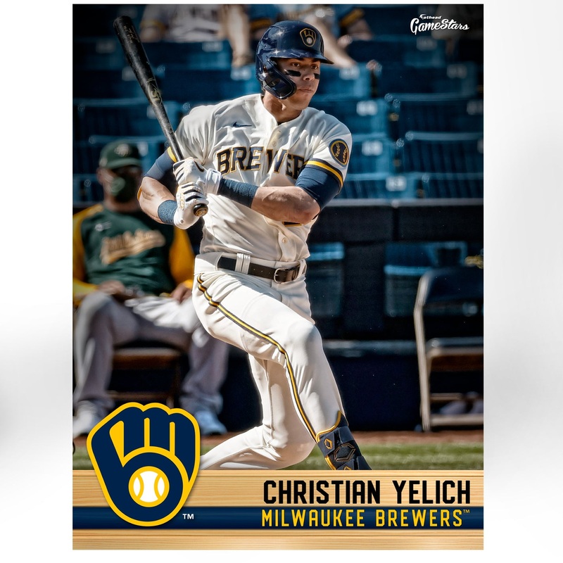 Christian Yelich – GameStars Series – Peel & Stick Poster – Official MLB – Milwaukee Brewers – Reusable Vinyl Wall Decal