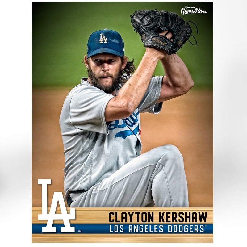 Clayton Kershaw – GameStars Series – Peel & Stick Poster – Official MLB – Los Angeles Dodgers – Reusable Vinyl Wall Decal
