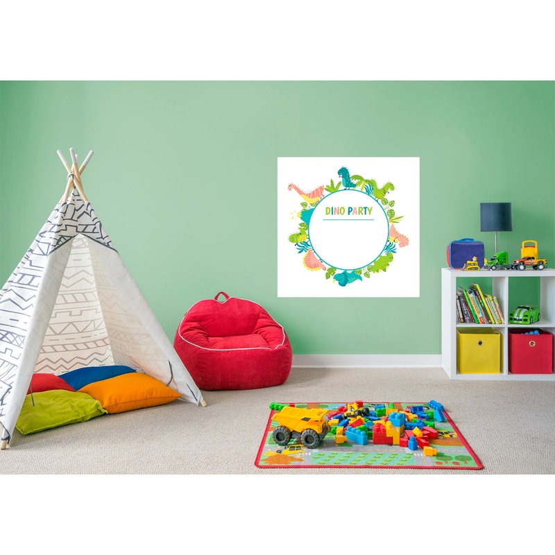 Dino Green Party Dry Erase            Removable Wall   Adhesive Decal