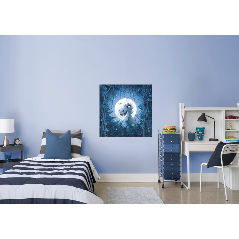 Dinosaurs:  Blue Little Dino Mural        –   Removable Wall   Adhesive Decal