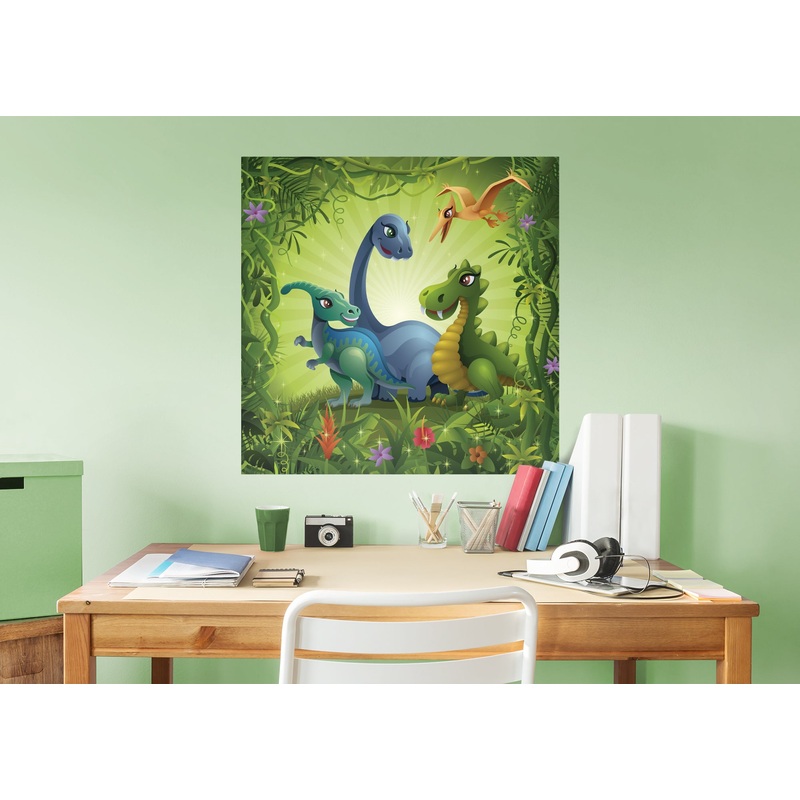 Dinosaurs:  Into The Jungle Mural        –   Removable Wall   Adhesive Decal