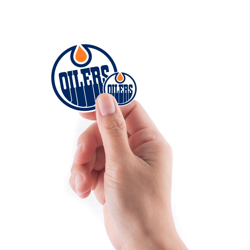 Edmonton Oilers – 5 Logo Minis (Mixed Sizes) – Official NHL – Reusable Vinyl Decals