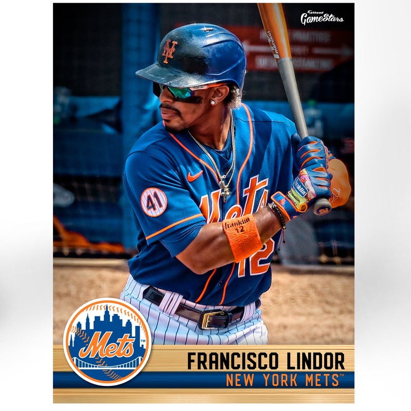 Francisco Lindor – GameStars Series – Peel & Stick Poster – Official MLB – New York Mets – Reusable Vinyl Wall Decal