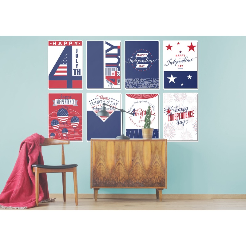 Happy Independence Day Collection            Removable Wall   Adhesive Decal