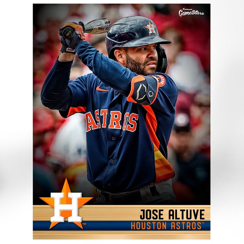 Jos Altuve – GameStars Series – Peel & Stick Poster – Official MLB – Houston Astros – Reusable Vinyl Wall Decal