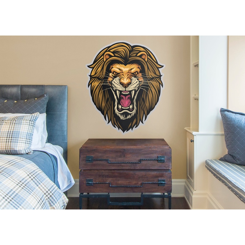Jungle:  Angry Lion Icon        –   Removable     Adhesive Decal