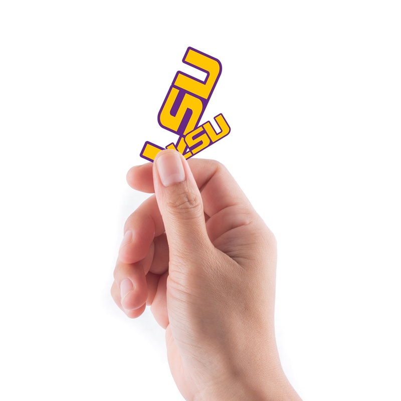Louisiana State U – 5 Logo Minis (Mixed Sizes) – Official NCAA – LSU Tigers – Reusable Vinyl Decals
