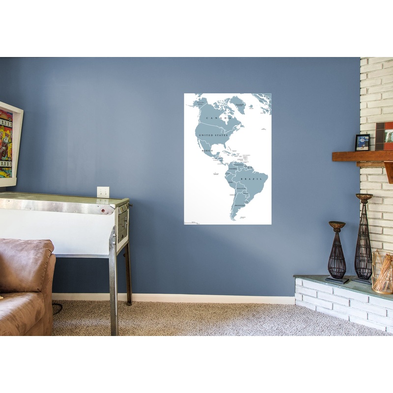 Maps: America Grey Mural        –   Removable Wall   Adhesive Decal