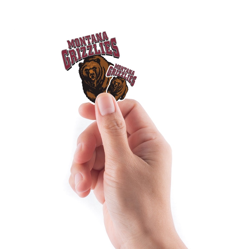 Montana Grizzlies – 5 Logo Minis (Mixed Sizes) – Official NCAA – Reusable Vinyl Decals
