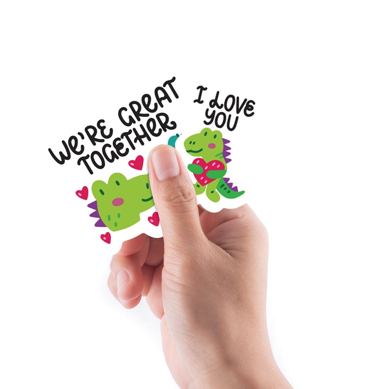 Sheet of 5 -Dinosaur: Dinosaur Love Vol 1 Minis        –   Removable    Adhesive Decal