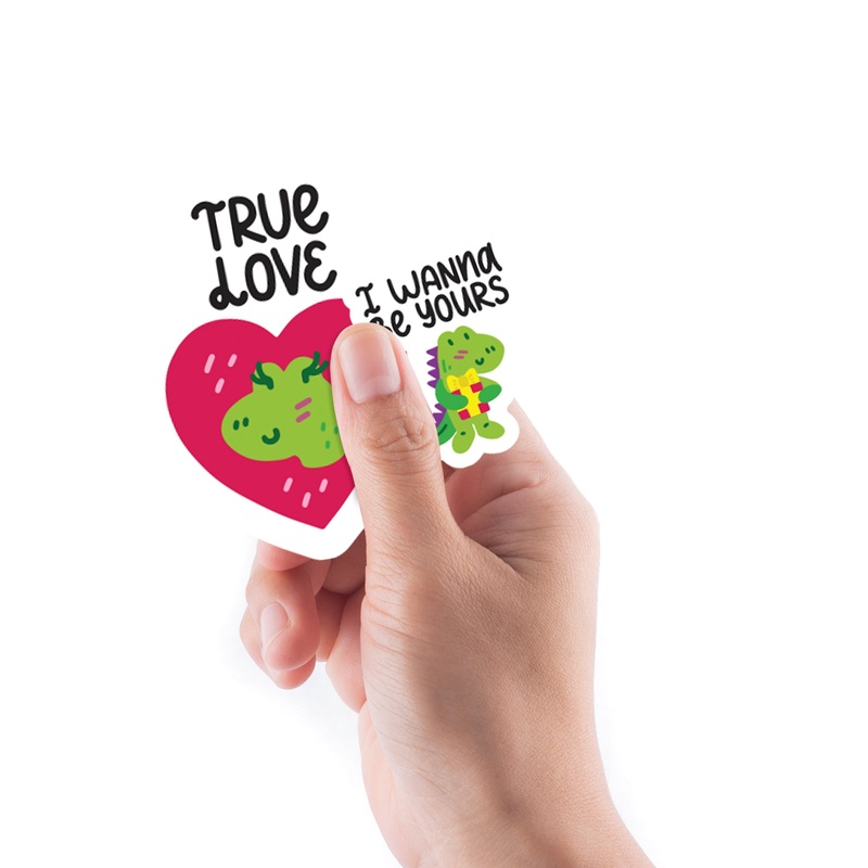 Sheet of 5 -Dinosaur: Dinosaur Love Vol 2 Minis        –   Removable    Adhesive Decal