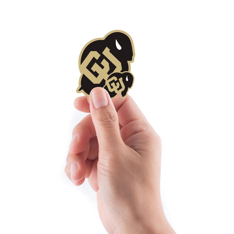 U of Colorado – 5 Logo Minis (Mixed Sizes) – Official NCAA – Colorado Buffaloes – Reusable Vinyl Decals