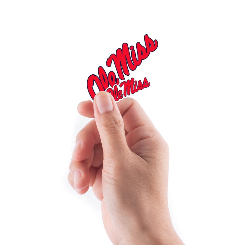 U of Mississippi: Ole Miss Rebels – 5 Logo Minis (Mixed Sizes) – Official NCAA – Reusable Vinyl Decals