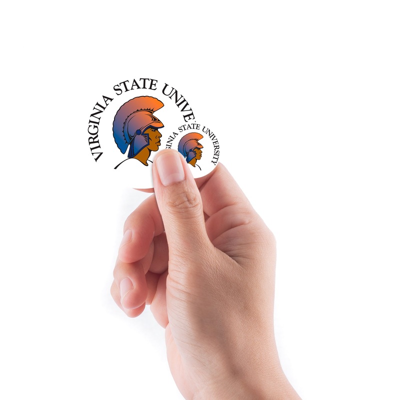Virginia State Trojans – 5 Logo Minis (Mixed Sizes) – Official NCAA – Reusable Vinyl Decals