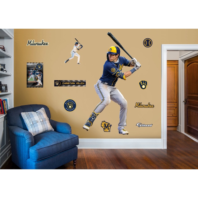 Christian Yelich – RealBig Collection – Official MLB – Milwaukee Brewers – Reusable Vinyl Wall Decals #3