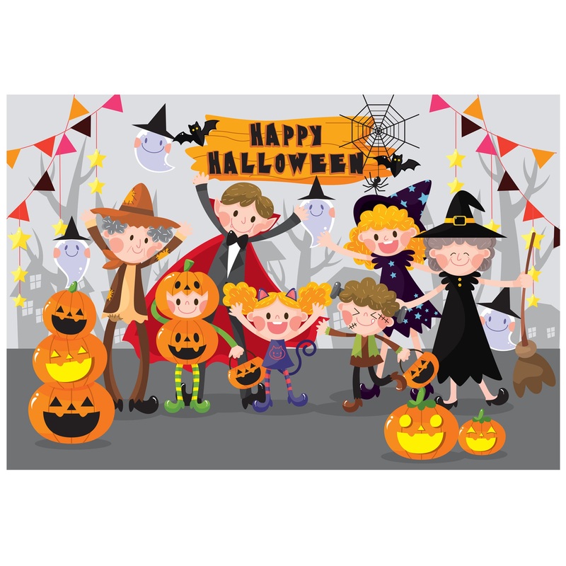 Halloween:  Family Mural        –   Removable Wall   Adhesive Decal