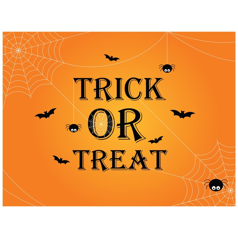Halloween:  Trick or Treat Mural        –   Removable Wall   Adhesive Decal